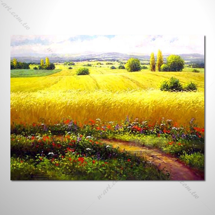 香气 乡村风景画 欧式印象油画 纯手绘 油画 装饰 挂画 田园风景