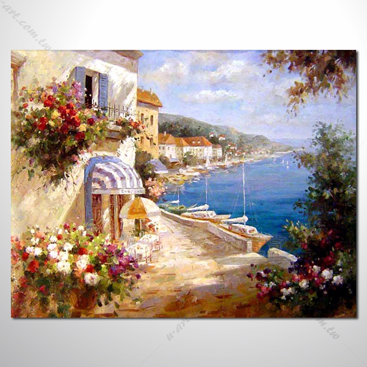 【地中海风景油画】056 欧洲最浪漫的城市 爱情 欧洲风格挂画 品味